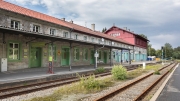 Bayerisch Eisenstein/Železná Ruda-Alžbětín station - Border!
