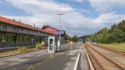 Bayerisch Eisenstein/Železná Ruda-Alžbětín station - Border!