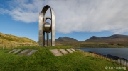 Seafarer memorial with Sundini view (Haldórsvík)
