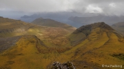 Cloud covered Kalsoy - Slættaratindur (880 m, Faroe Islands' highest mountain) view