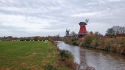 Twin mills at Greetsiel sluice