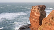 Strong wind at "Lange Anna" ("Tall Anna") sea stack