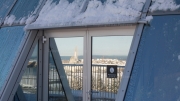 Reflections of Hallgrimskirkja on Perlan