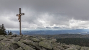 Block-fall view - Lusen (1373 m) summit cross