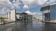 Bridge Building - German parliament crossing river Spree